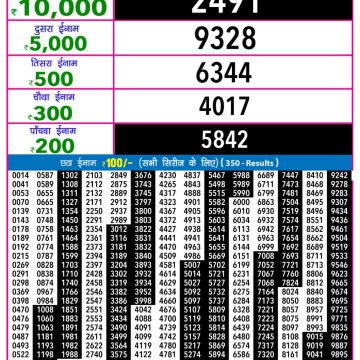 Lottery Result Today November 16, 2025