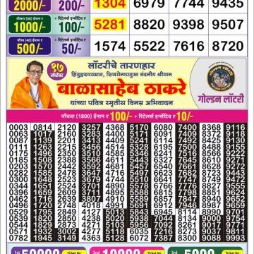 Lottery Result Today November 16, 2025