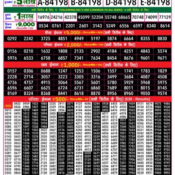 Lottery Result Today November 20, 2025