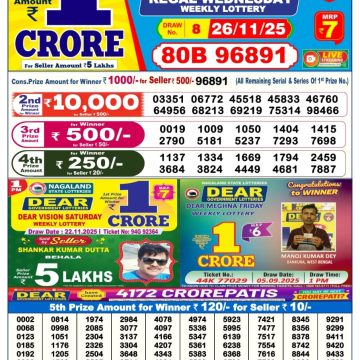 Lottery Result Today November 26, 2025