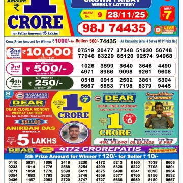 Lottery Result Today November 28, 2025