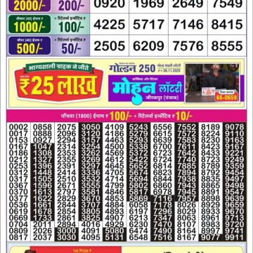 Lottery Result Today November 28, 2025