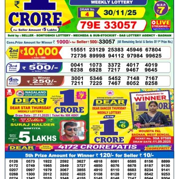 Lottery Result Today November 30, 2025