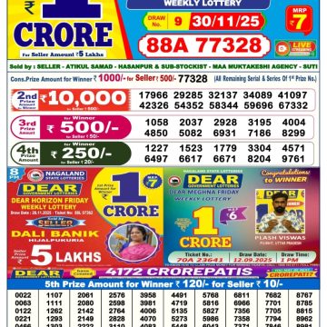 Lottery Result Today November 30, 2025