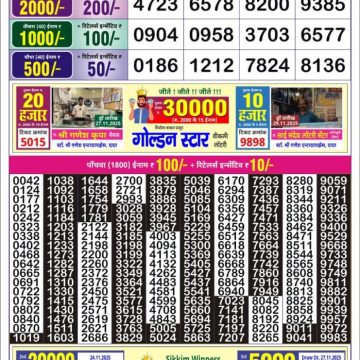 Lottery Result Today November 30, 2025