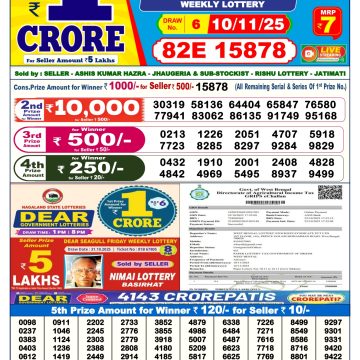 Lottery Result Today November 10, 2025