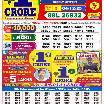 Lottery Result Today December 4, 2025
