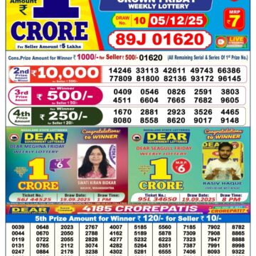 Lottery Result Today December 5, 2025