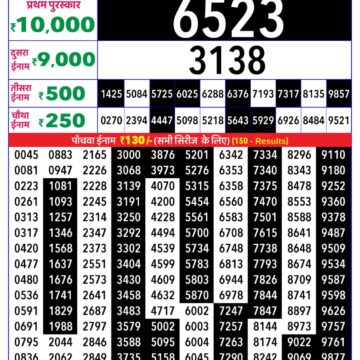 Lottery Result Today December 7, 2025
