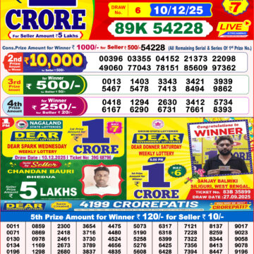 Lottery Result Today December 10, 2025