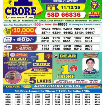 Lottery Result Today December 11, 2025