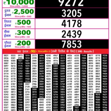 Lottery Result Today December 13, 2025