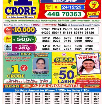 Lottery Result Today December 24, 2025