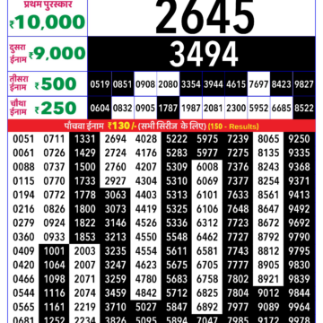 Lottery Result Today December 19, 2025