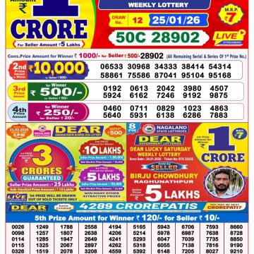 Lottery Result Today January 25, 2026