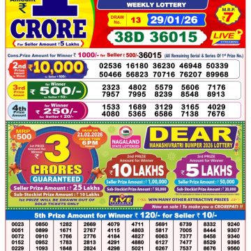 Lottery Result Today January 29, 2026