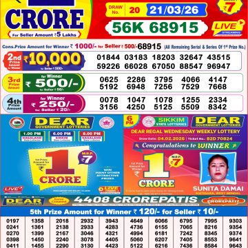 Lottery Result Today 21.03.26