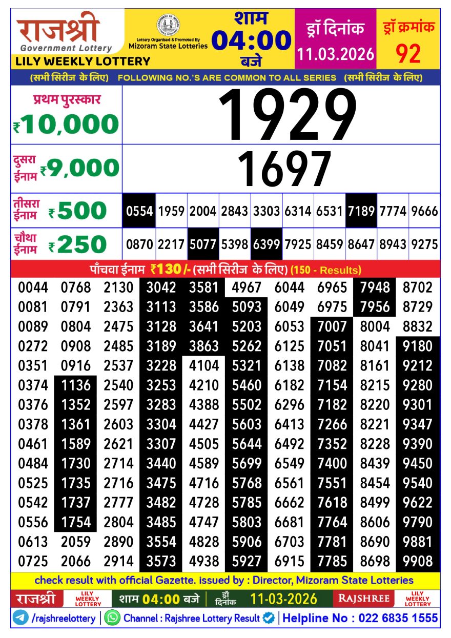 Lottery Result Today 11.03.26