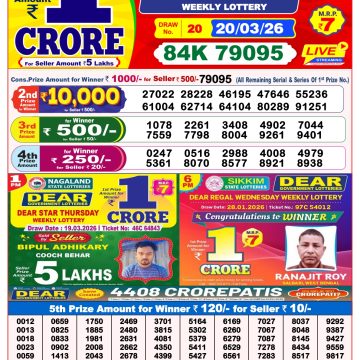 Lottery Result Today 20.03.26