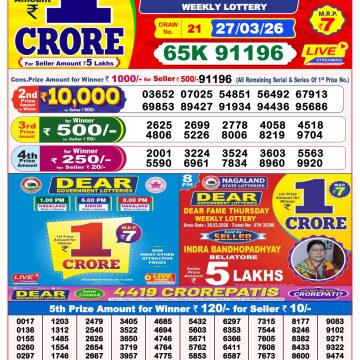 Lottery Result Today 27.03.26