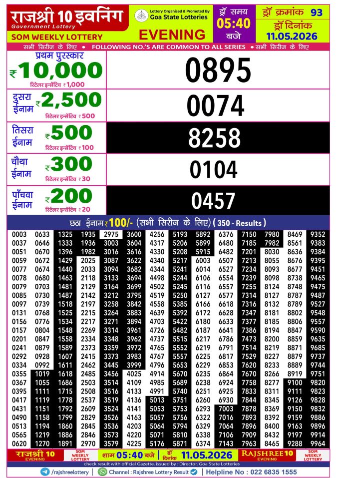 Lottery Result Today 11.05.26