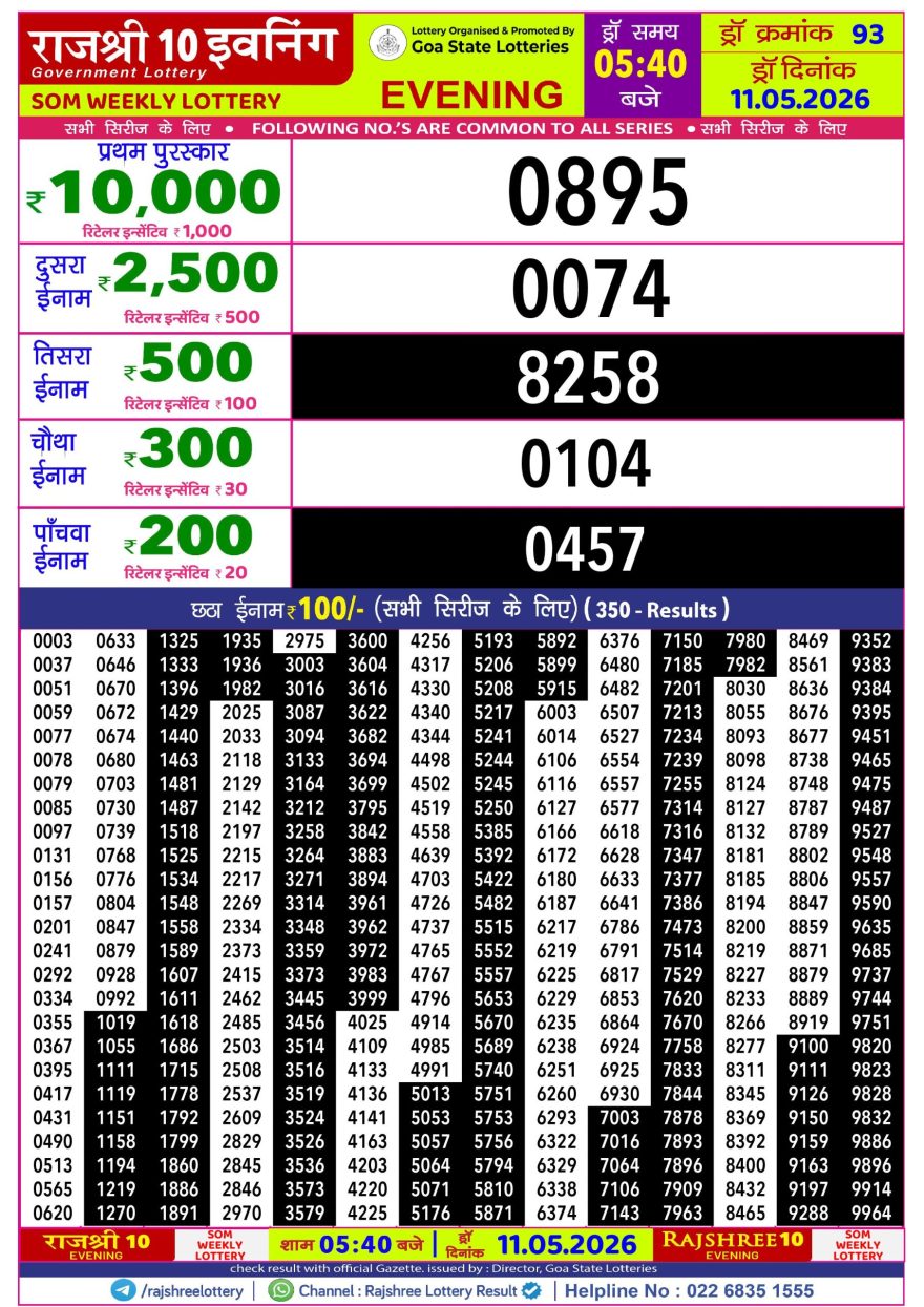 Lottery Result Today 11.05.26
