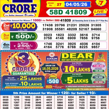 Lottery Result Today 04.05.26
