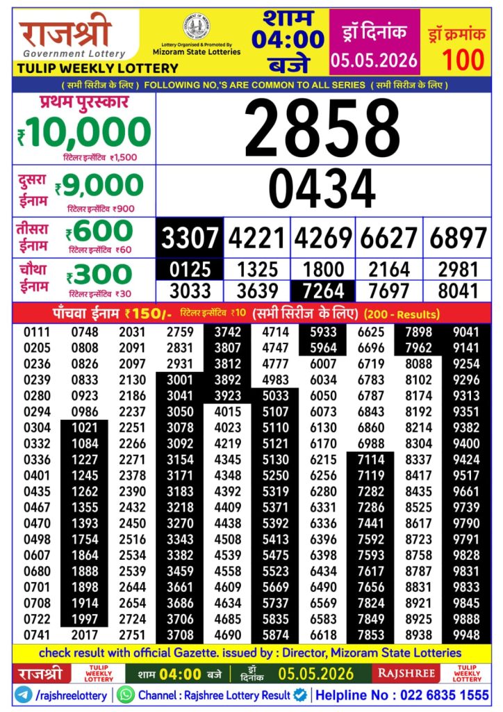 Lottery Result Today 05.05.26