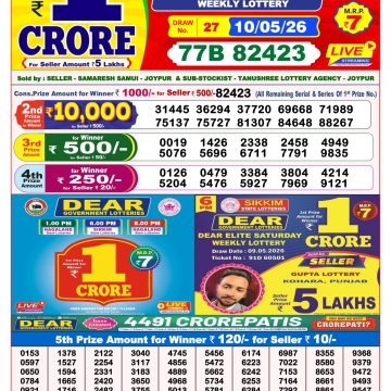 Lottery Result Today 10.05.26