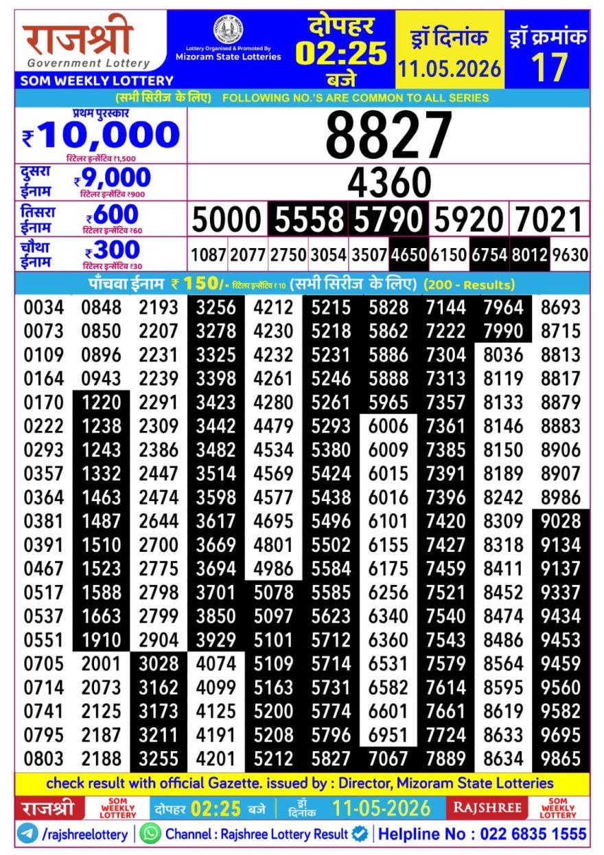 Lottery Result Today 11.05.26