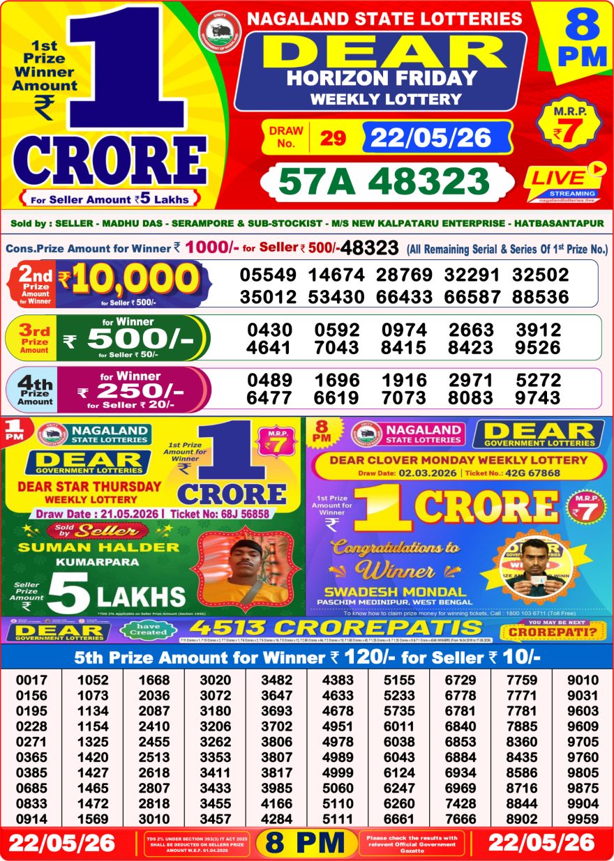 Lottery Result Today 22.05.26