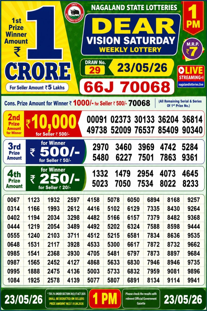Lottery Result Today 23.05.26