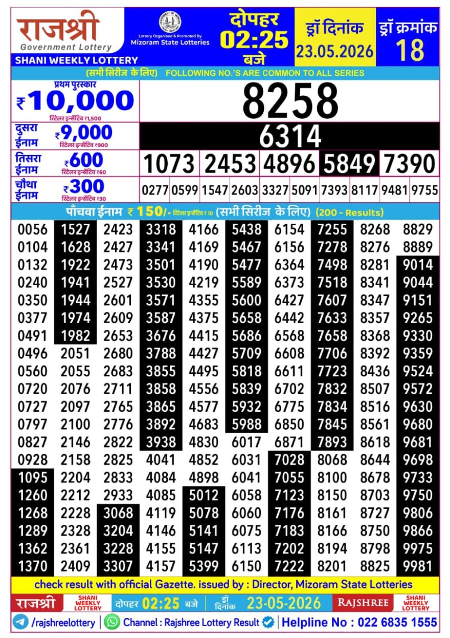Lottery Result Today 23.05.26