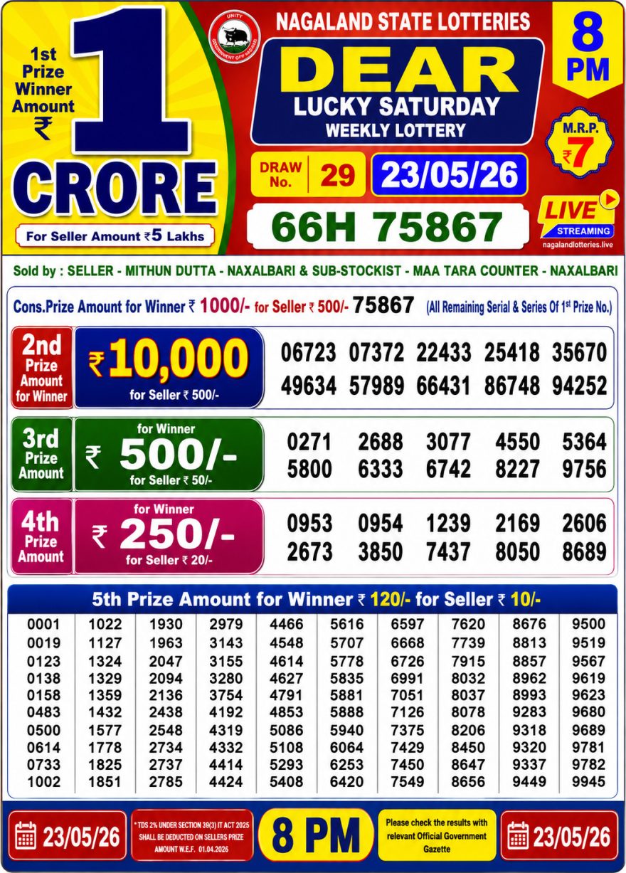 Lottery Result Today 23.05.26