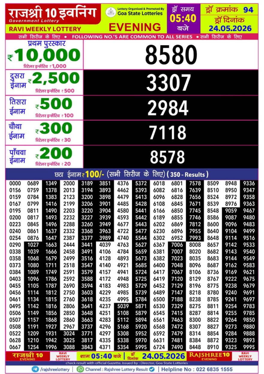 Lottery Result Today 24.05.26