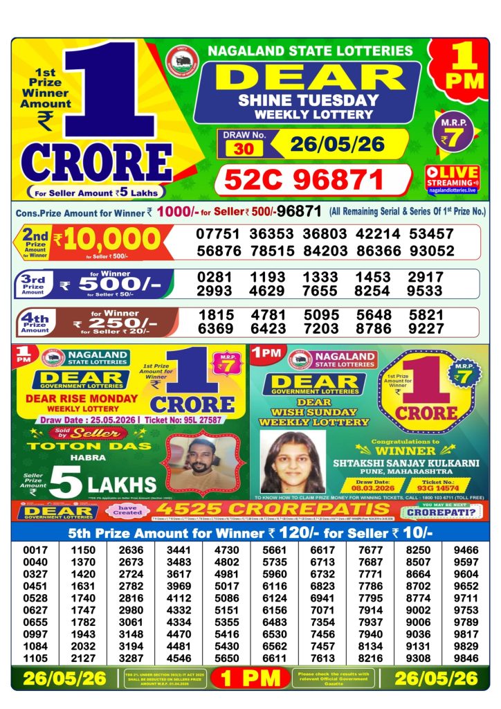 Lottery Result Today 26.05.26