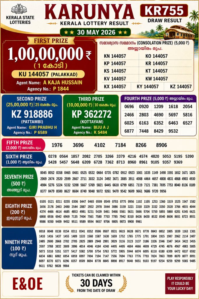 Lottery Result Today 30.05.26