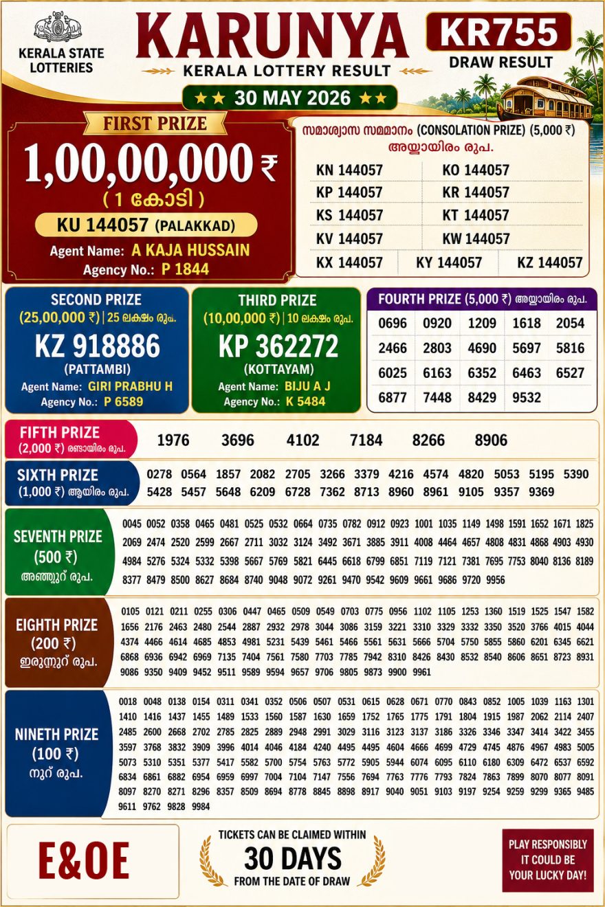 Lottery Result Today 30.05.26