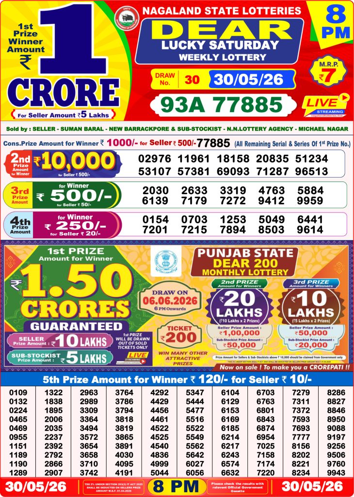 Lottery Result Today 30.05.26