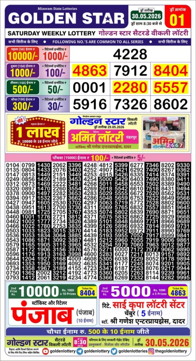 Lottery Result Today 30.05.26