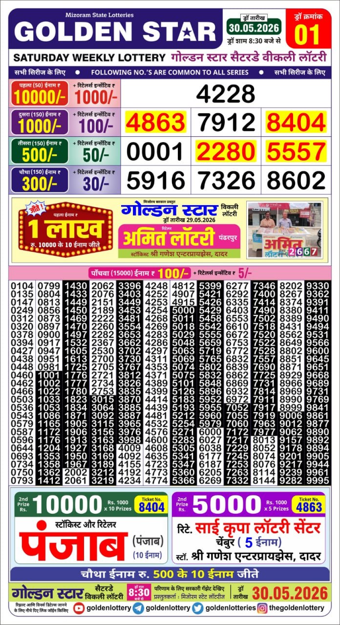 Lottery Result Today 30.05.26