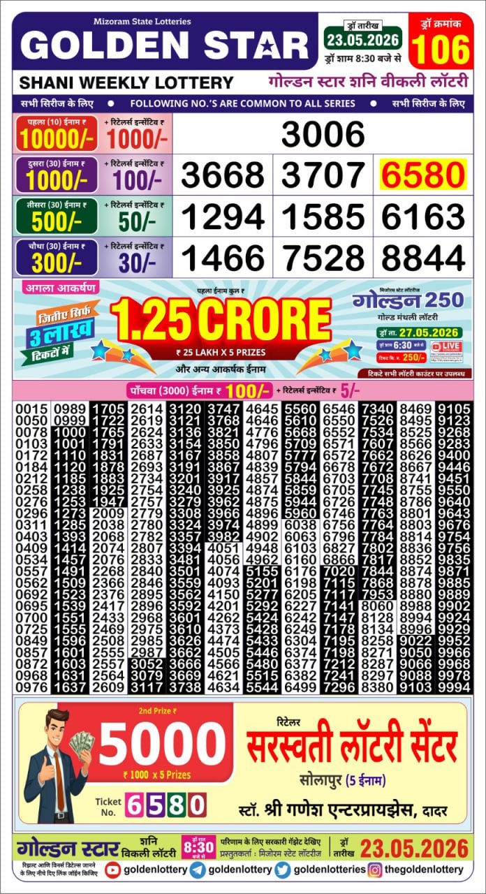Lottery Result Today 23.05.26