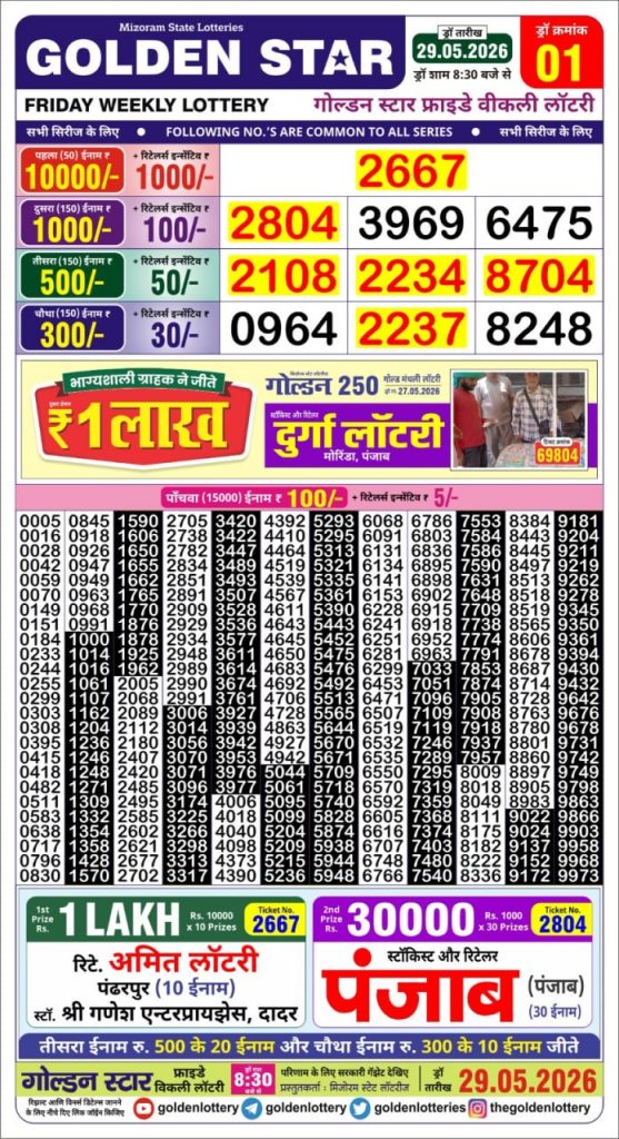 Lottery Result Today 29.05.26