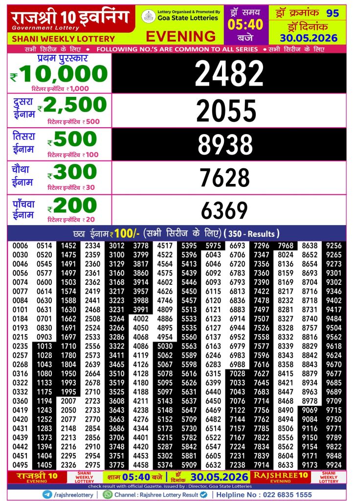 Lottery Result Today 30.05.26