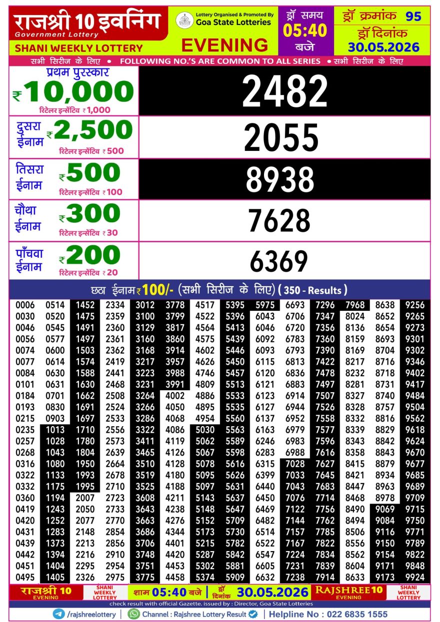 Lottery Result Today 30.05.26