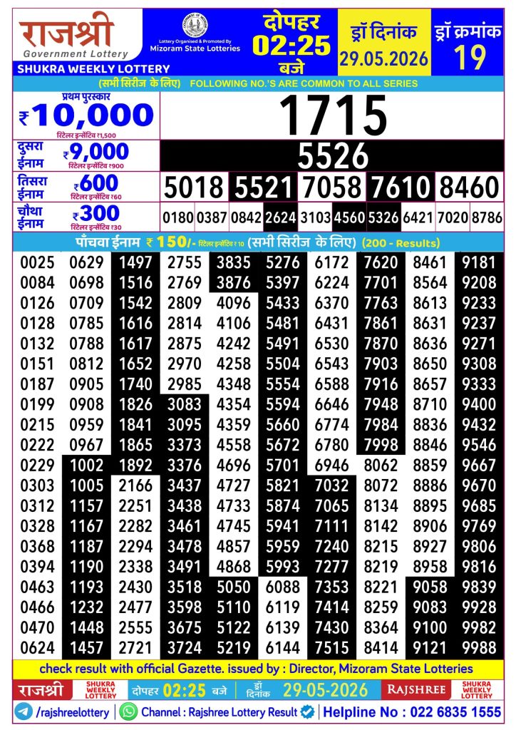 Lottery Result Today 29.05.26