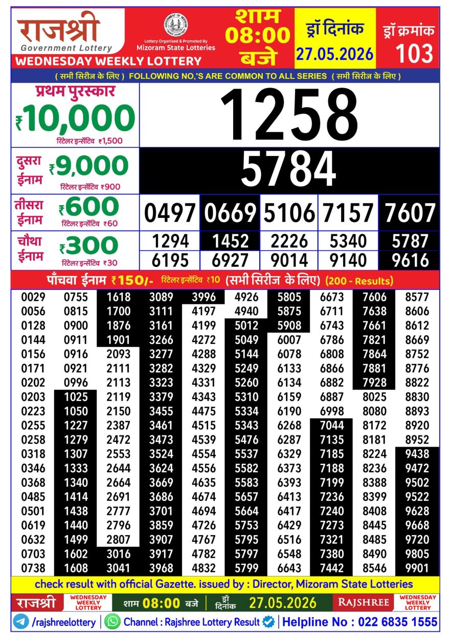 Lottery Result Today 27.05.26