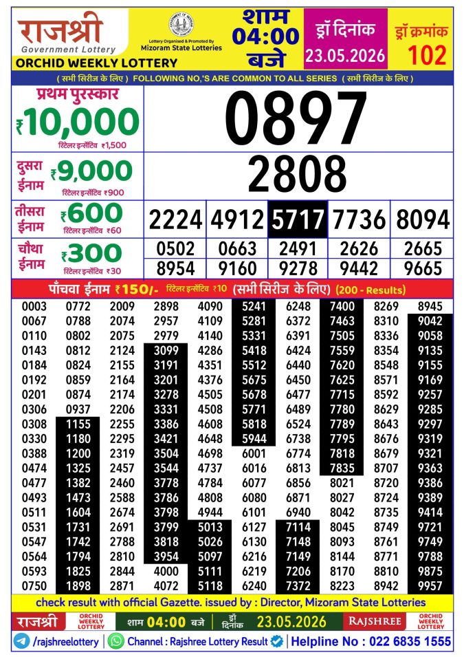 Lottery Result Today 23.05.26