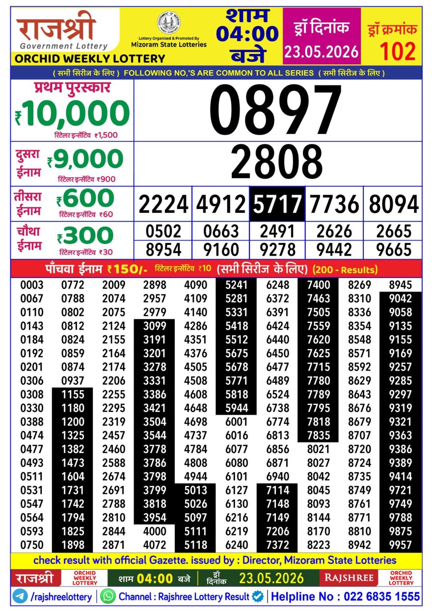 Lottery Result Today 23.05.26