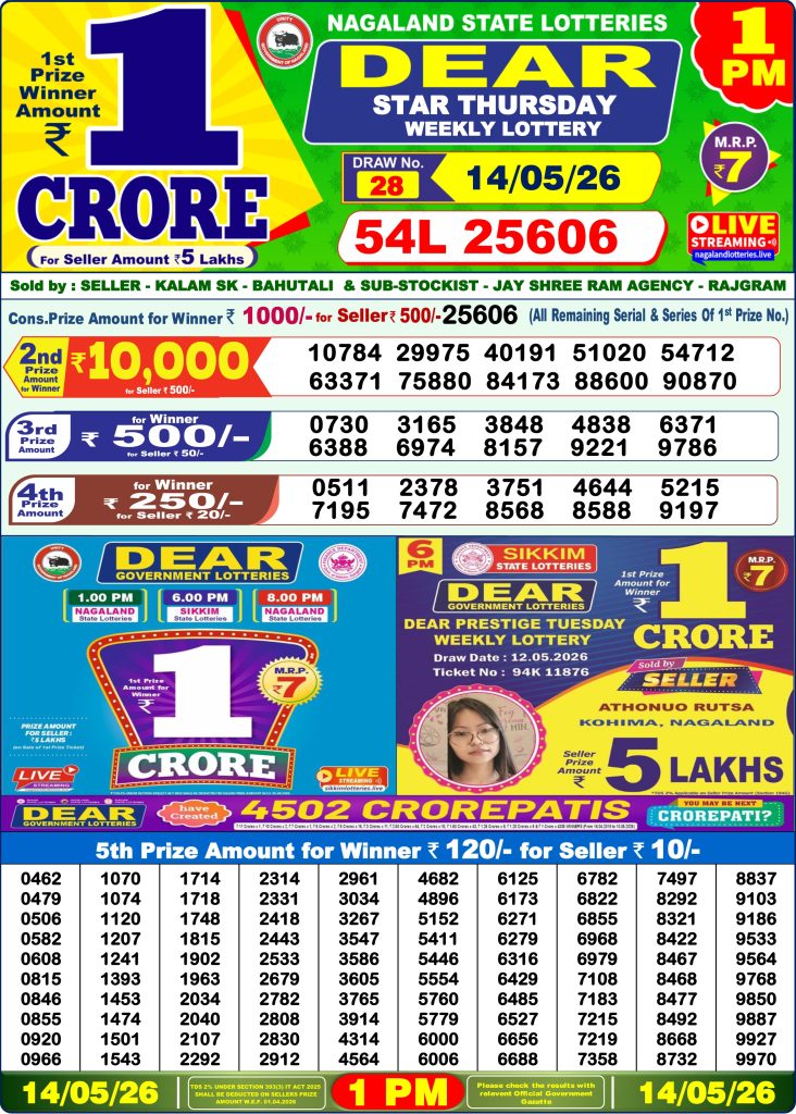 Lottery Result Today 14.05.26
